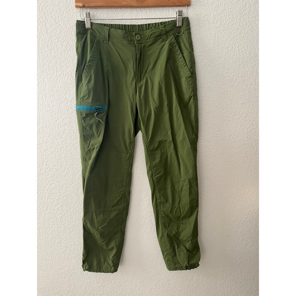REI Co-op Trailmade Hiking Pants Green Petite 4 Cargo Stretch Lightweight